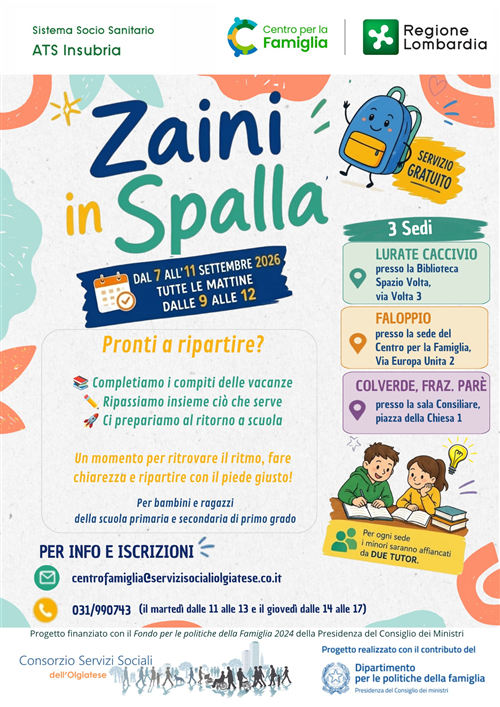 Proposta gratuita "Zaini in Spalla"
