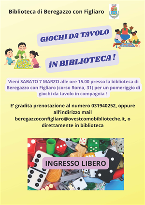 GIOCHI DA TAVOLO IN BLIBLIOTECA - 07.03.2026
