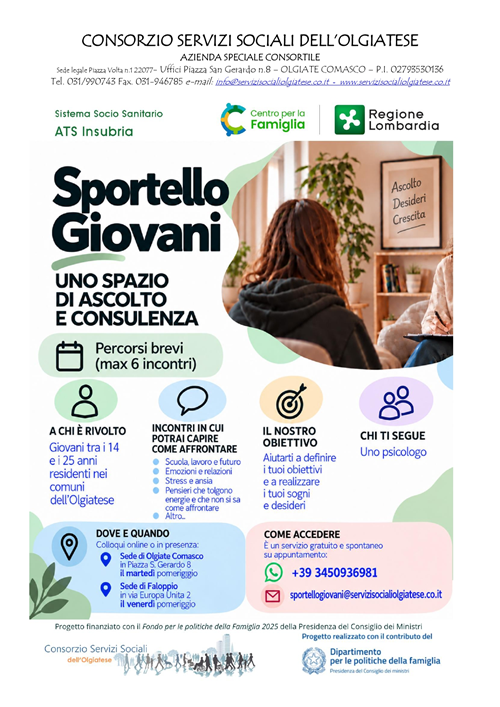 Sportello giovani: uno spazio di ascolto e consulenza